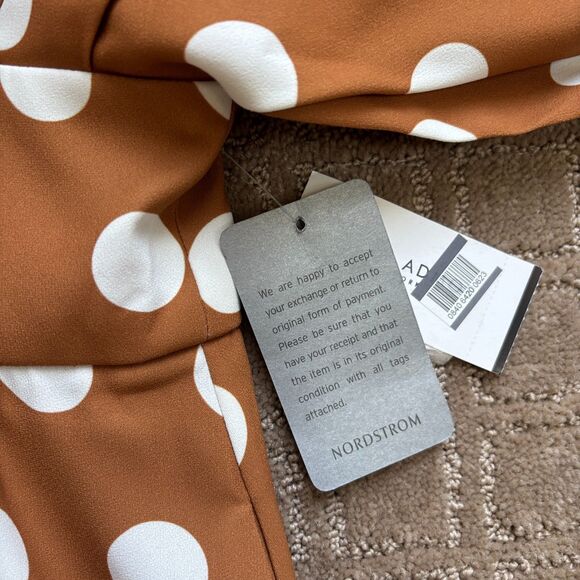 Alexia Admor Polka Dot Draped Midi Fit & Flare Dress Brown Pretty Women Derby - Picture 5 of 11